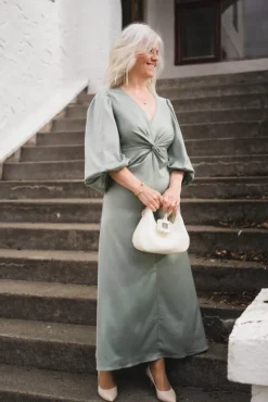 Thea LS Long Dress Green Milieu