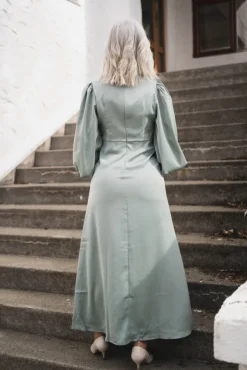 Thea LS Long Dress Green Milieu