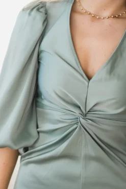 Thea LS Long Dress Green Milieu