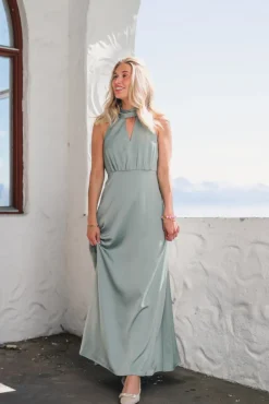 Thea SL Maxi Dress Green Milieu