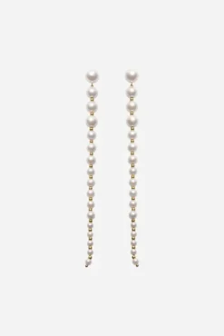 The Long Pearl Earrings Cream