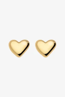 The Pebble Heart Studs Gold