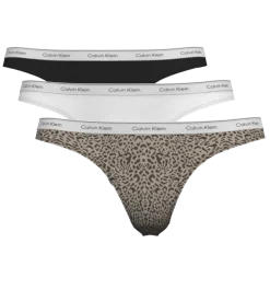 Thong 3PK Black/Classic White/Animal Mirror