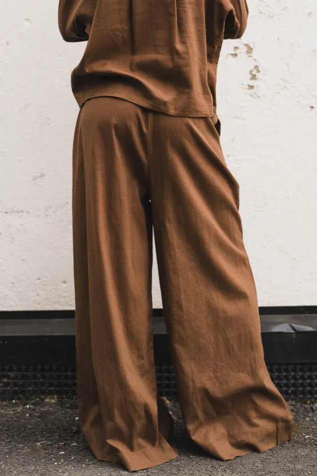 Tide Linen Pants Chestnut Brown