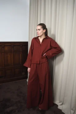 Tide Linen Pants Rust Red