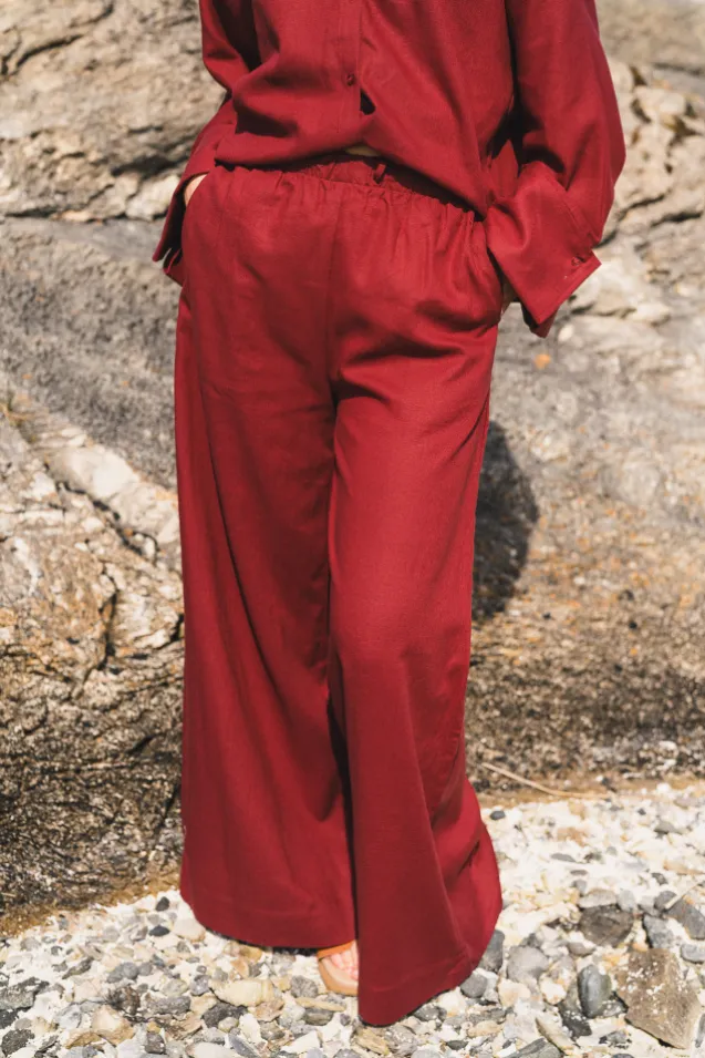 Tide Linen Pants Rust Red