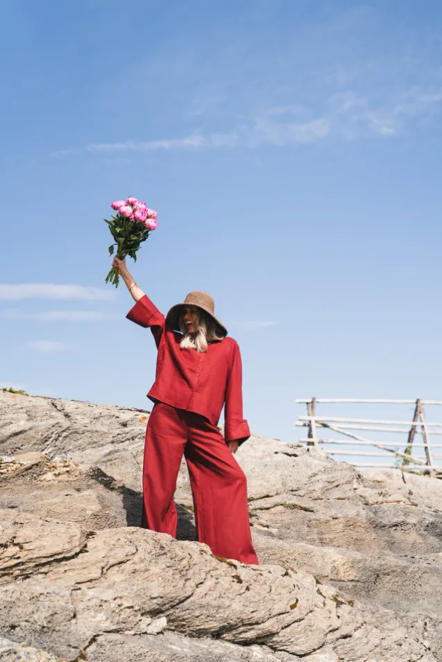 Tide Linen Pants Rust Red