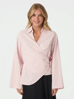 Tifuna Stripe Wrap Shirt Light Pink