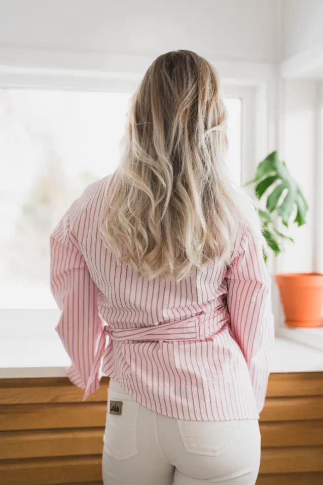 Tifuna Stripe Wrap Shirt Light Pink