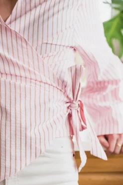 Tifuna Stripe Wrap Shirt Light Pink