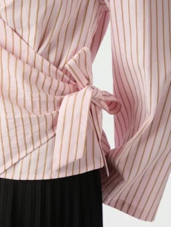 Tifuna Stripe Wrap Shirt Light Pink