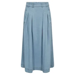 Tilly Anya Pleat Skirt Fade Denim