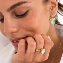 Timo Earrings Gold Soft Mint Combo