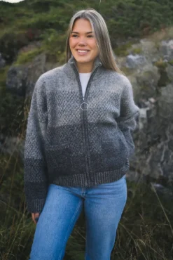 Tine Knit Cardigan Dark Grey Mix