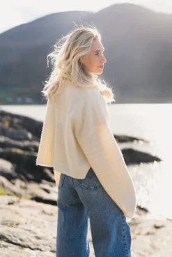 Tine Waffle Check Cardigan Light Yellow Mix