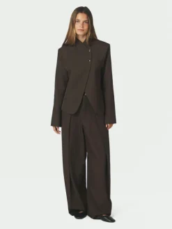 Tiria Structure Blazer Dark Brown