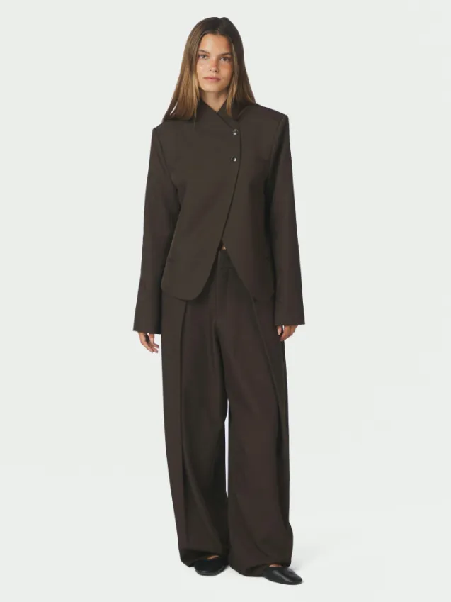 Tiria Structure Blazer Dark Brown