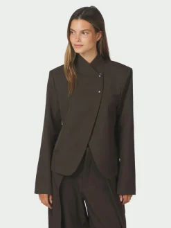 Tiria Structure Blazer Dark Brown