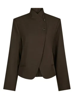 Tiria Structure Blazer Dark Brown