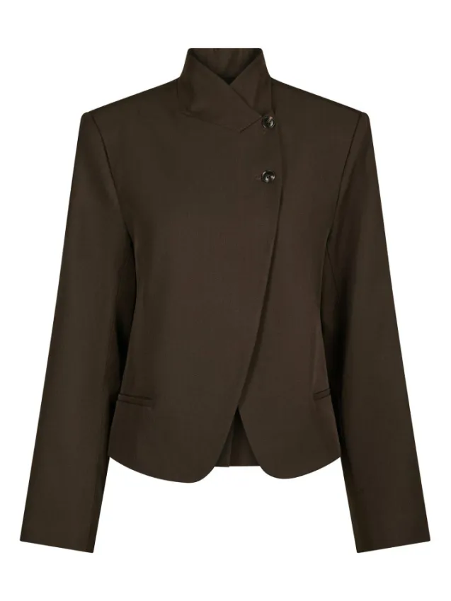 Tiria Structure Blazer Dark Brown