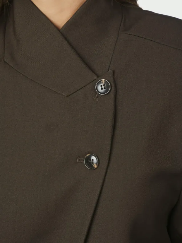 Tiria Structure Blazer Dark Brown