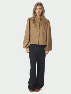 Tirsa Faux Suede Jacket Cognac