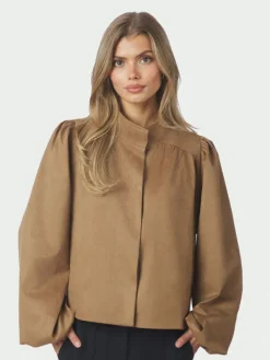 Tirsa Faux Suede Jacket Cognac