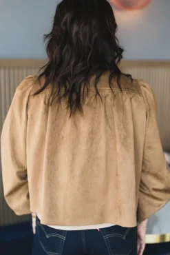 Tirsa Faux Suede Jacket Cognac