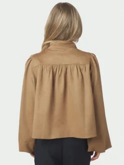 Tirsa Faux Suede Jacket Cognac