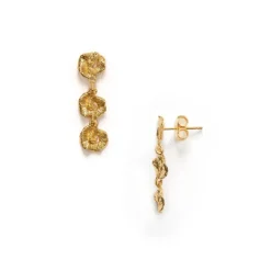 Triple Sun Earrings Gold