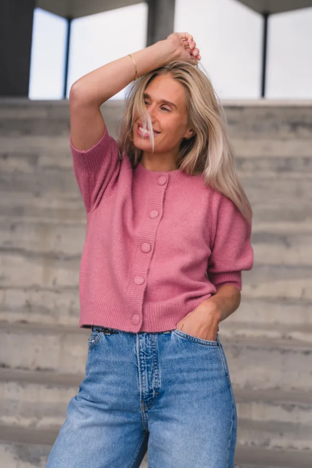 Trudy Knit Cardigan Rose