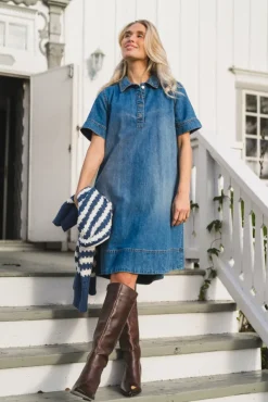 Turo Alena 2/4 Dress Mid Blue Wash