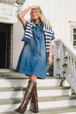 Turo Alena 2/4 Dress Mid Blue Wash