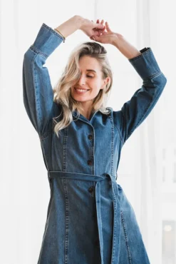 Turo Alena Shirt Dress Mid Blue Wash