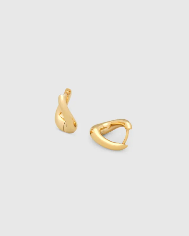 Twist Hoops Small Gold