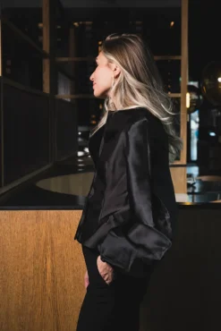 Vendela Balloon Sleeve Blouse Black