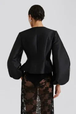 Vendela Balloon Sleeve Blouse Black