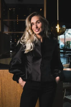 Vendela Balloon Sleeve Blouse Black