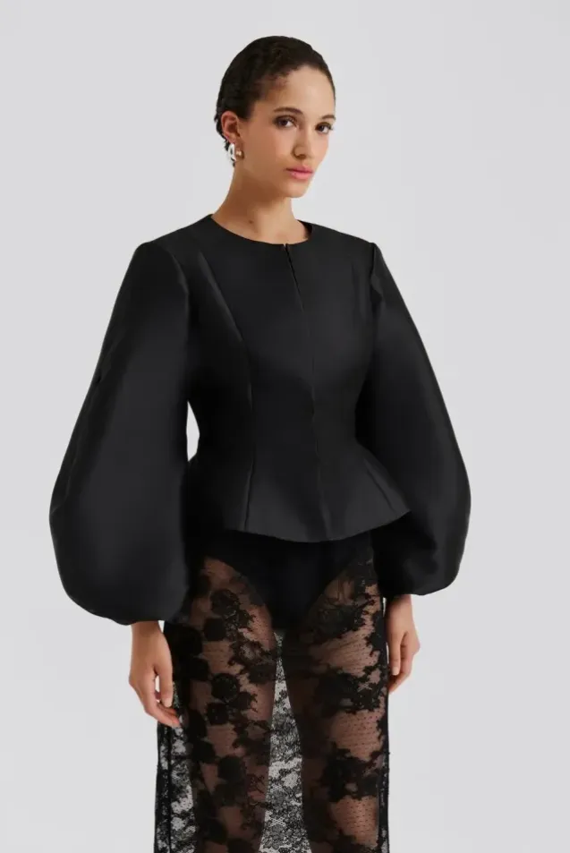Vendela Balloon Sleeve Blouse Black