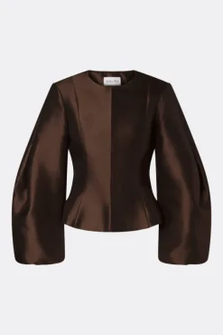 Vendela Balloon Sleeve Blouse Dark Brown