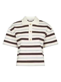 Vennera Triple Stripe Polo Tee Grey