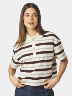 Vennera Triple Stripe Polo Tee Grey