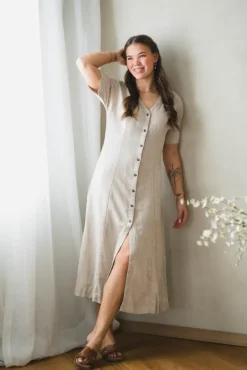 Viana Ginia 2/4 Dress Sand Melange