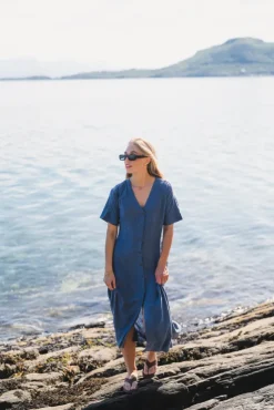 Viana Ginia 2/4 Dress V Indigo Melange