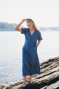 Viana Ginia 2/4 Dress V Indigo Melange
