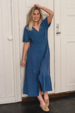 Viana Ginia 2/4 Dress V Indigo Melange