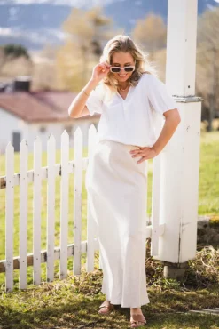 Viana Ginia Skirt Sand Melange
