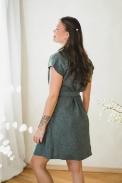 Viana Ginia SS Shirt Dress Laurel W Melange