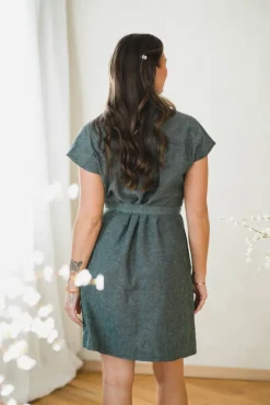 Viana Ginia SS Shirt Dress Laurel W Melange