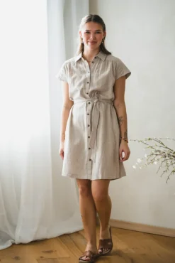 Viana Ginia SS Shirt Dress Sand Melange